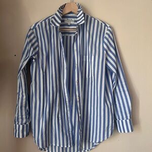 Madewell Oversized Blue and White Striped Shirt